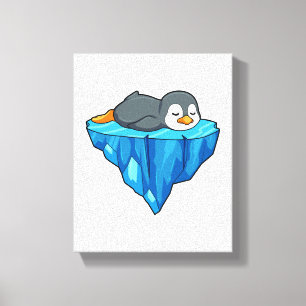 Toile Pingouin sur glace floc