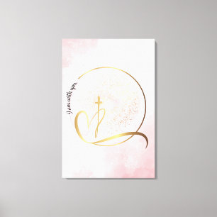 Toile Pink and Gold I Am Stretted Canvas Print