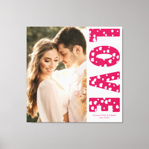 Toile Pink Love Hearts Couples Photo Valentines