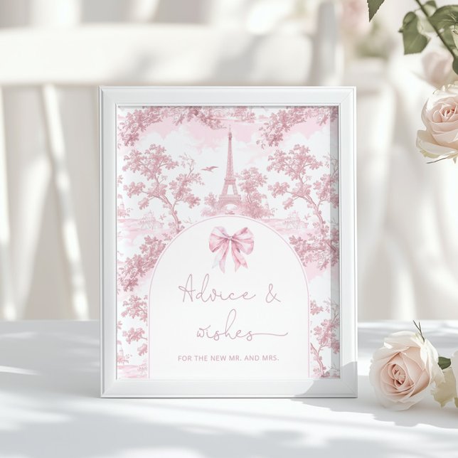 Toile pink Paris advice and wishes for Newlyweds Poster (Von Creator hochgeladen)