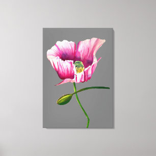 Toile Pink Pop aquarelle fleur joli art