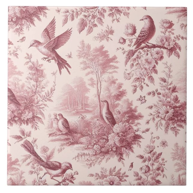 Toile Pink Vintag Fliese (Vorderseite)