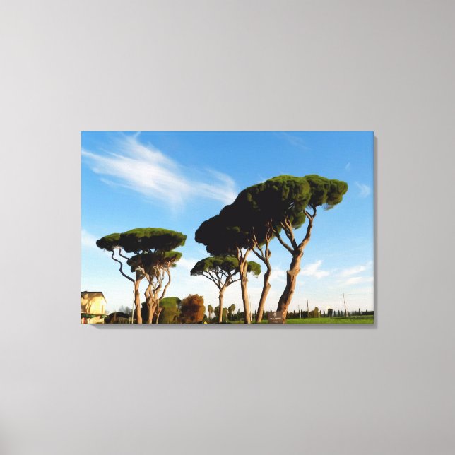 Toile Pins "dansants", Art numérique, peinture. (Recto)