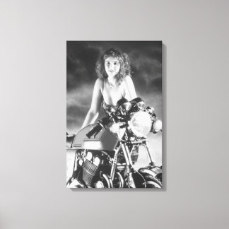 Toile Pinup Classique Moto Classique