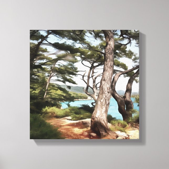 Toile Pinus pinea Pinetree Forest Painting (Recto)