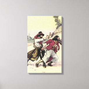 Toile Pirates Vintage, Duel jusqu'à la mort sur la plage