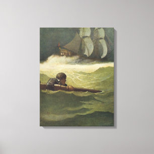 Toile Pirates Vintage, Naufrage du Covenant par NC Wyeth