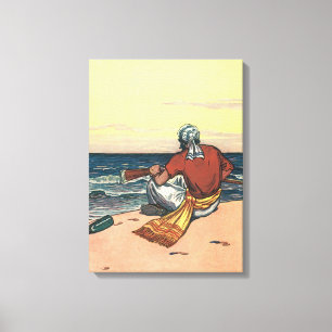 Toile Pirates Vintage, Naufragés sur une Île Déserte