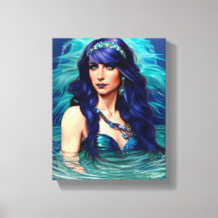 Toile Pisces Mermaid Queen Art Imaginaire original