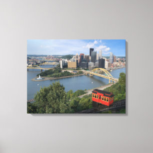 Toile Pittsburgh Pennsylvania Skyline avec Incline