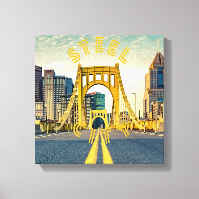 Toile Pittsburgh Steel City Skyline 412 Pennsylvanie (Recto)