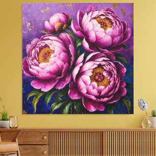 Toile Pivoines roses vibrantes
