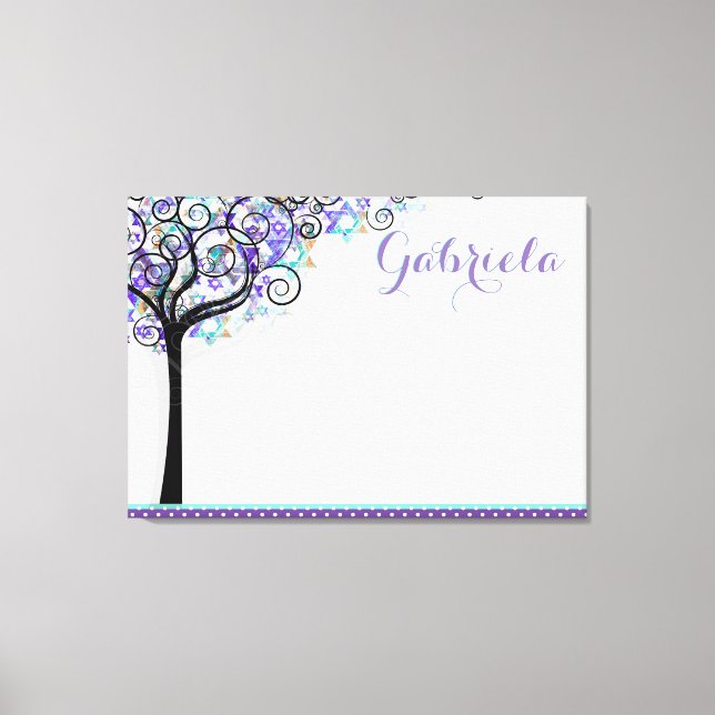 Toile PixDezines Arbre de vie Se connecter conseil/viole (Recto)