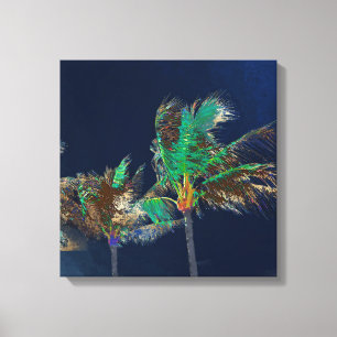 Toile PixDezines Brise de minuit/ Palmiers