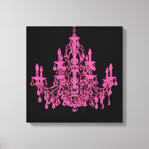 Toile PixDezines Lustre de cristal rose/Fond DIY