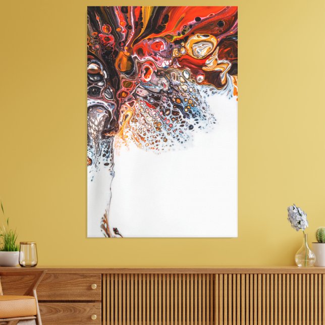 Toile Pixel Art Couleurs brillantes Bleu Rouge Or (Insitu(Salon))