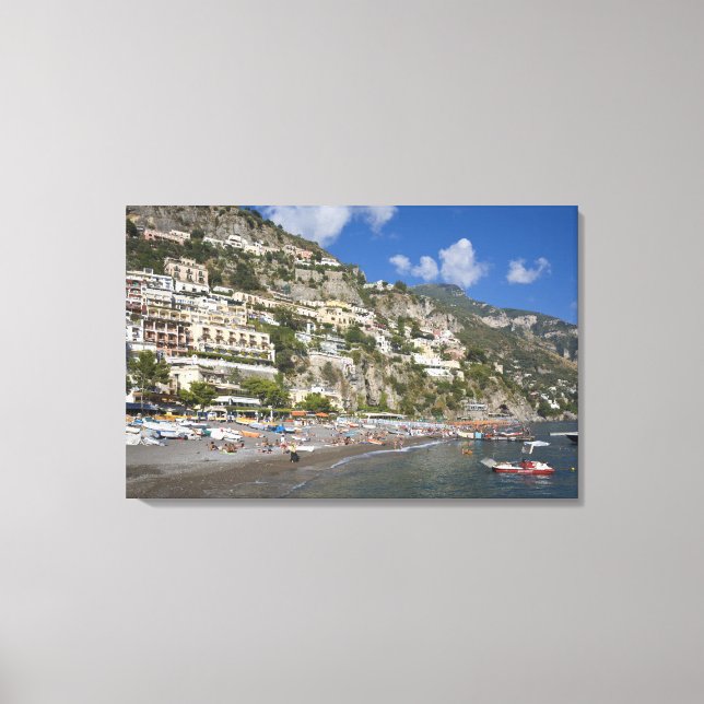 Toile Plage à Positano, Campanie, Italie (Recto)