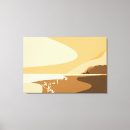 Toile Plage d'Art numérique Orange moderne Paysage marin