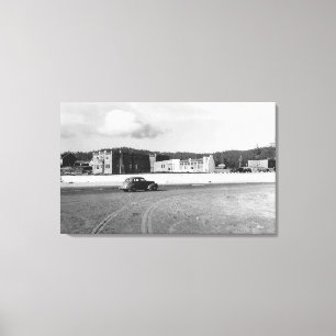 Toile Plage de canon, photographie de vue d'auberge de