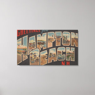 Toile Plage de Hampton, New Hampshire - grande lettre 2