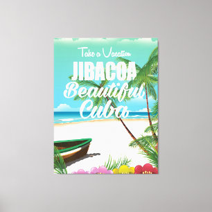 Toile Plage de Jibacoa Cuba affiche de voyage