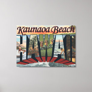 Toile Plage de Kaunaoa, Hawaï - grandes scènes de lett
