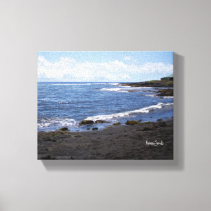 Toile Plage de sable noir de Punalu'u Hawaii