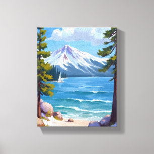 Toile Plage de Sand Harbor Lake Tahoe Peinture
