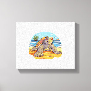 Toile Plage de Turtle Cartoon