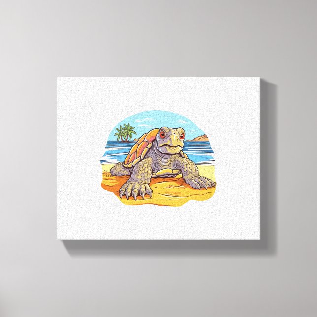 Toile Plage de Turtle Cartoon (Recto)