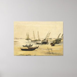 Toile Plage d'Edouard Manet  , marée basse