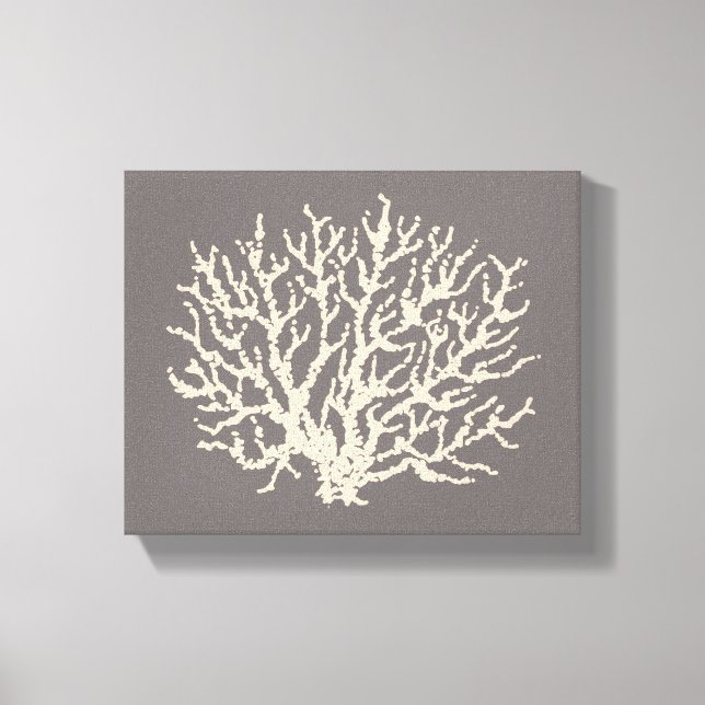 Toile Plage Grey Mer Nautique Corail Mur Art (Recto)