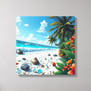 Toile Plage Tropicale Plage Plage Plage Côtière Art Baln