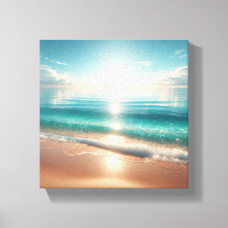 Toile Plage Tropicale Radieuse avec Turquoise Étincelant