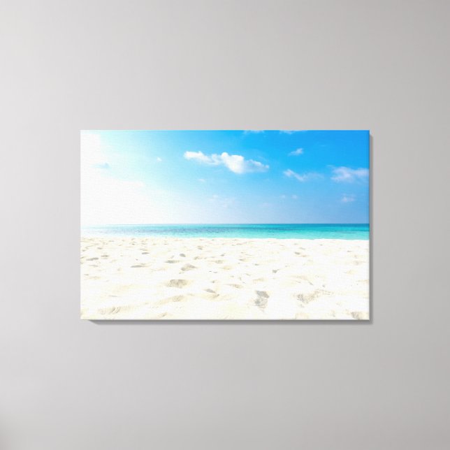 Toile Plage tropicale Sable de mer Ciel et jour d'été (Recto)