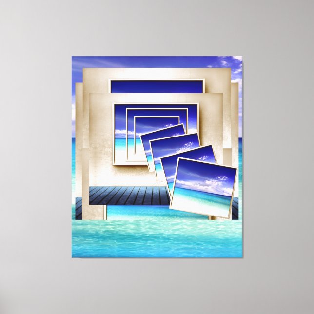 Toile Plage : Une Photo À L'Intérieur (Recto)