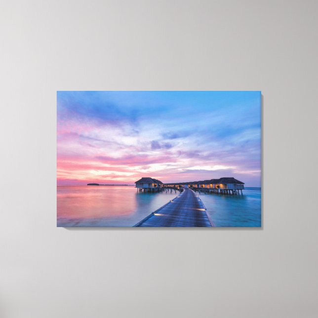 Toile Plages tropicales | Bungalows Maldives (Recto)
