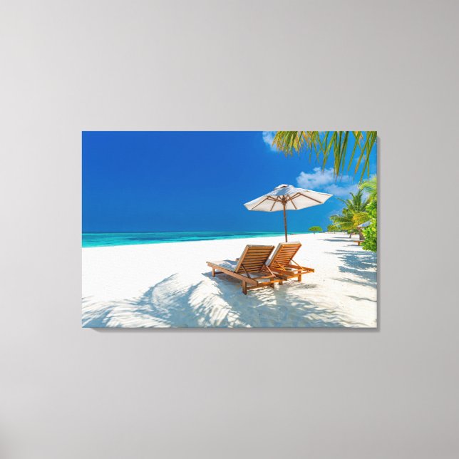 Toile Plages tropicales | Plage de chaises longues Bora  (Recto)