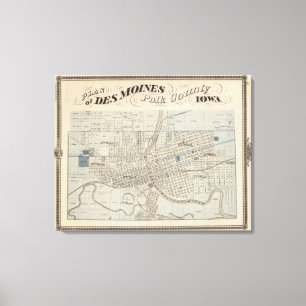 Toile Plan de Des Moines, le comté de Polk, Iowa