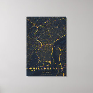 Toile Plan de la ville de Philadelphie aux États-Unis, d