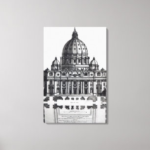Toile Plan de St Peter, Rome, gravé par