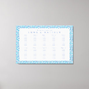 Toile Plan de table de mariage Carreau Bleu Trouvez votr
