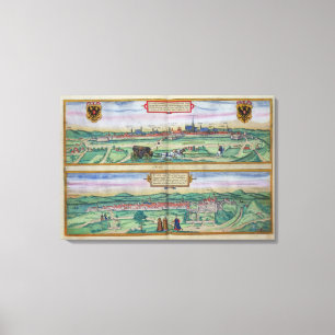 Toile Plan de ville de Vienne et de Buda, de 'Civitates