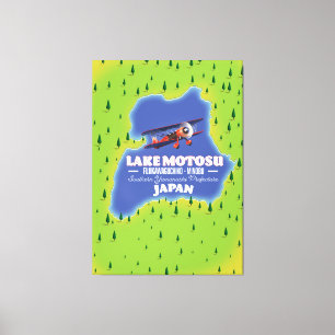 Toile Plan de voyage japonais du lac Motosu.