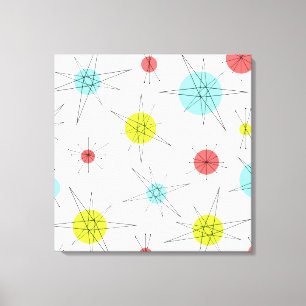 Toile Planètes colorées de l'ère atomique