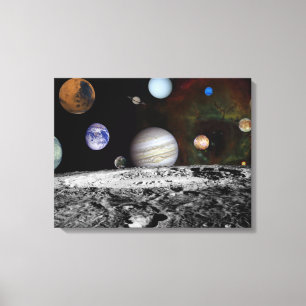 Toile Planètes de système solaire dans l'espace