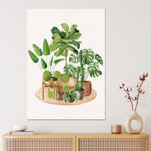 Toile Plantes tropicales à l'aquarelle