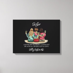 Toile Plaque de Noms Personnalisés De Jour Des Soeurs - 