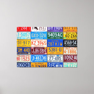 Toile Plaques minéralogiques Etats-Unis - notre histoir