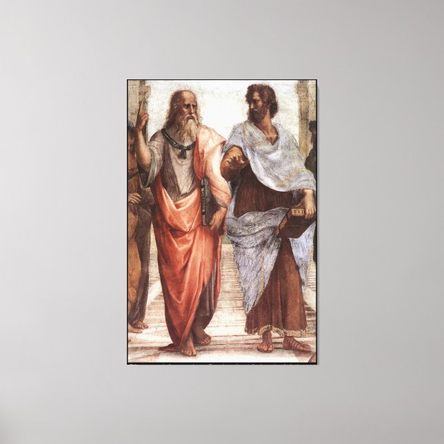 Toile Platon et Aristote / École d'Athènes de Raphaël / (Recto)